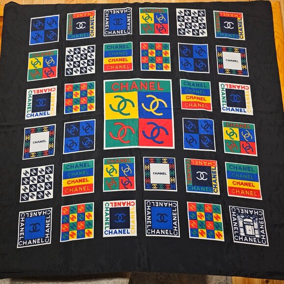 Vintage CHANEL CC Squares Scarf - Picture 2 of 7